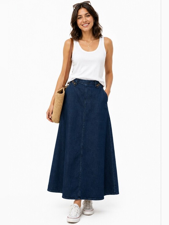 Coldwater Creek Dresses & Skirts - NWT Coldwater Creek Classic Blue Denim Skirt, Size P8